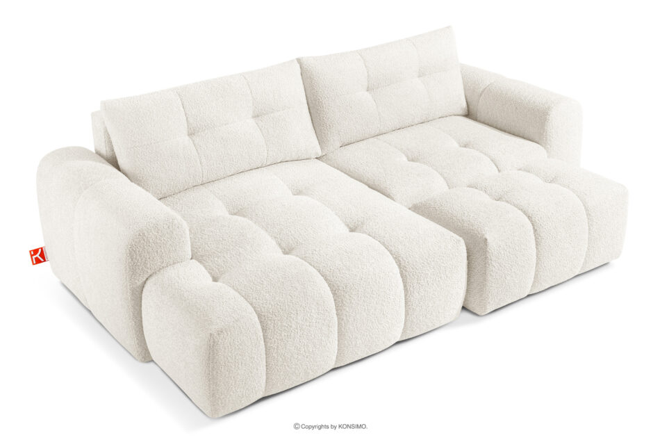 RAVIA Zestaw wypoczynkowy do salonu w stylu japandi boucle biały biały - zdjęcie 3