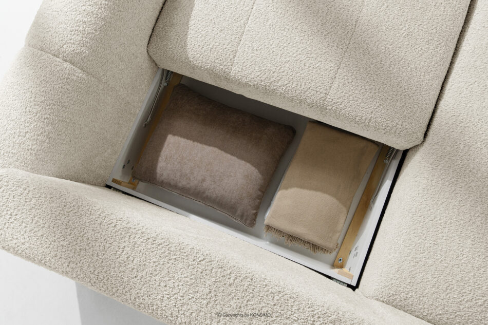 RAVIA Zestaw wypoczynkowy do salonu w stylu japandi boucle biały biały - zdjęcie 14