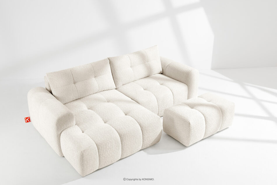 RAVIA Zestaw wypoczynkowy do salonu w stylu japandi boucle biały biały - zdjęcie 1