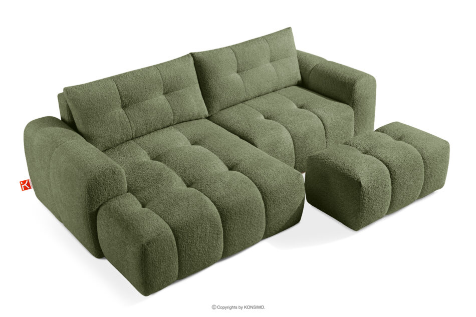 RAVIA Zestaw wypoczynkowy do salonu w stylu japandi boucle oliwkowy oliwkowy - zdjęcie 2