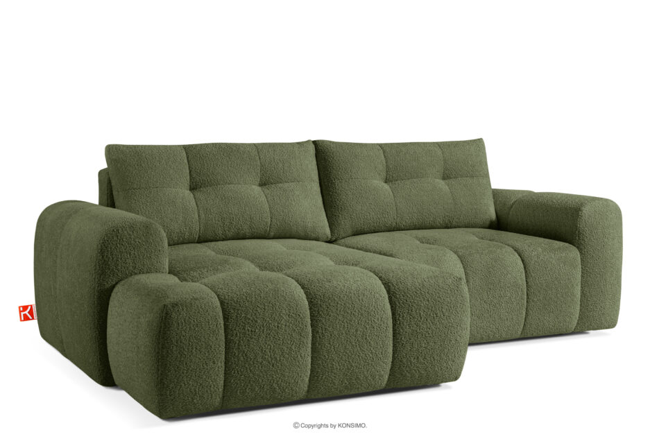 RAVIA Zestaw wypoczynkowy do salonu w stylu japandi boucle oliwkowy oliwkowy - zdjęcie 5