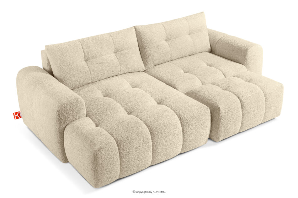 RAVIA Zestaw wypoczynkowy do salonu w stylu japandi boucle jasny beżowy jasny beżowy - zdjęcie 3