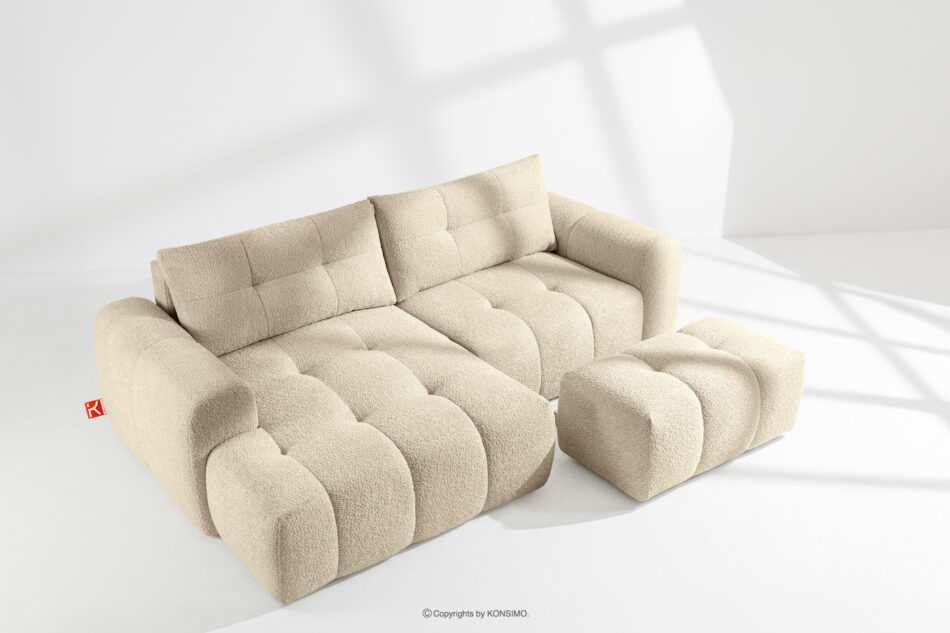 RAVIA Zestaw wypoczynkowy do salonu w stylu japandi boucle jasny beżowy jasny beżowy - zdjęcie 1