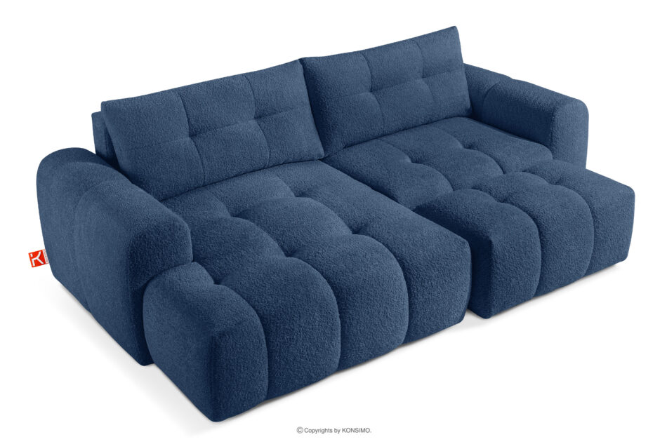 RAVIA Zestaw wypoczynkowy do salonu w stylu japandi boucle granatowy granatowy - zdjęcie 3