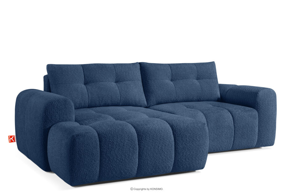 RAVIA Zestaw wypoczynkowy do salonu w stylu japandi boucle granatowy granatowy - zdjęcie 5