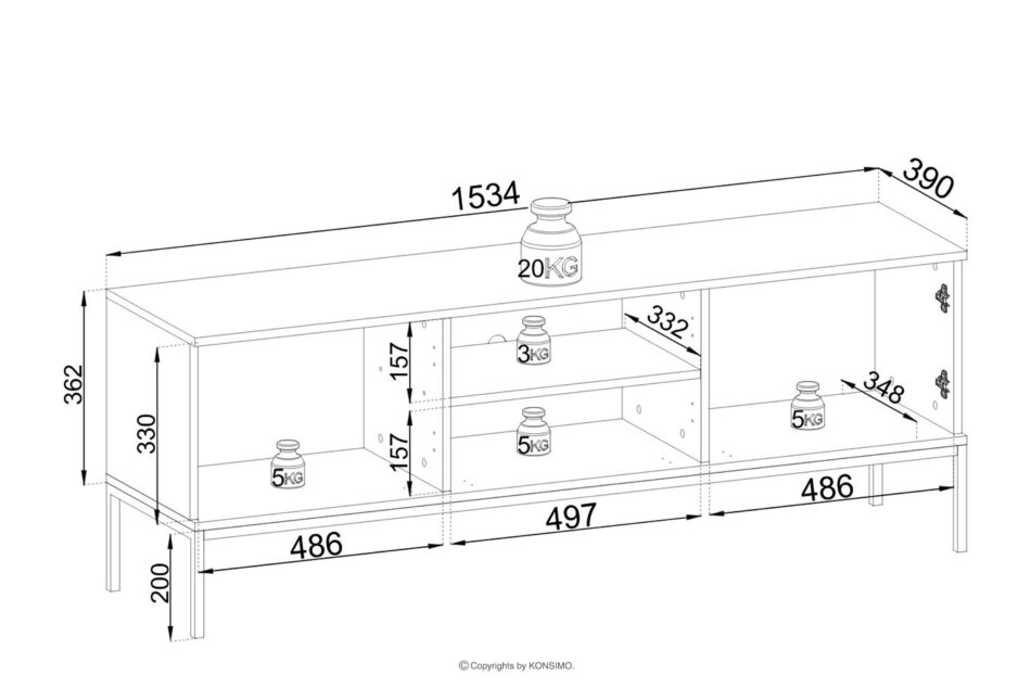 FONTE Kremowa komoda z lamelami na wysokich nóżkach kremowy - zdjęcie 5