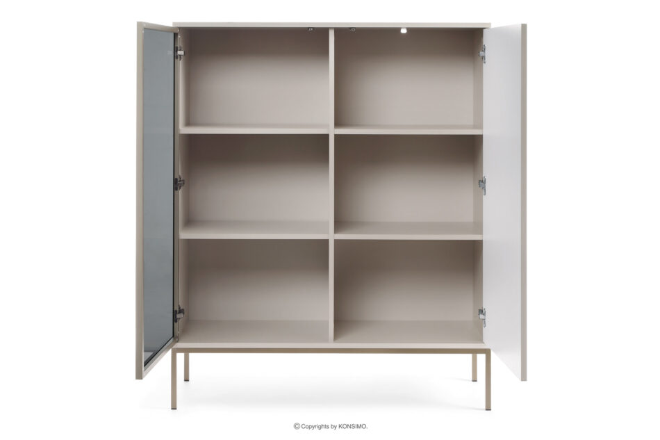 FONTE Kremowa niska witryna z lamelami kremowy - zdjęcie 3