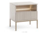 FONTE Kremowy stolik nocny z lamelami na wysokich nóżkach kremowy - zdjęcie 3