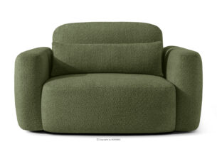 ELOSA, https://konsimo.pl/kolekcja/elosa/ Fotel w stylu japońskim w tkaninie boucle oliwkowy oliwkowy - zdjęcie