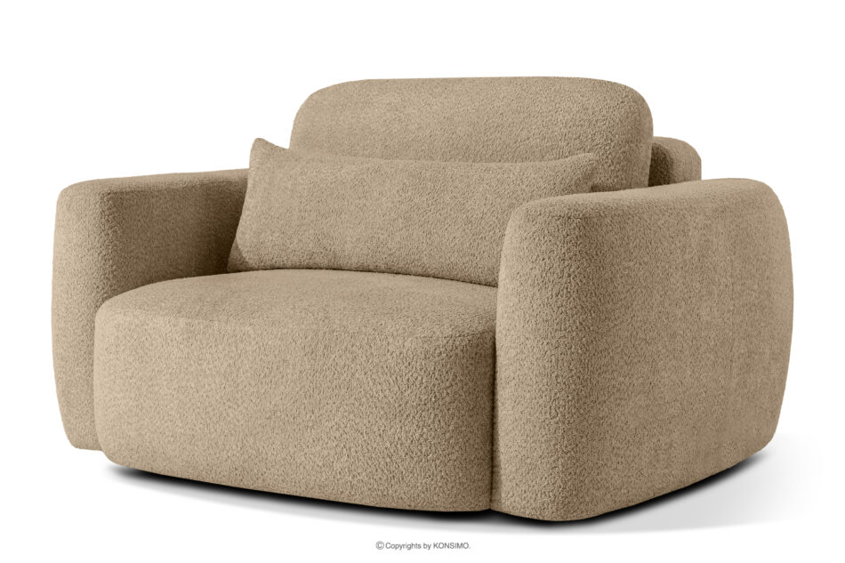 ELOSA Fotel japandi w tkaninie boucle beżowy beżowy - zdjęcie 2