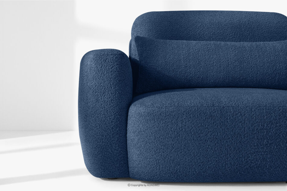 ELOSA Fotel w stylu japońskim w tkaninie boucle granatowy granatowy - zdjęcie 5