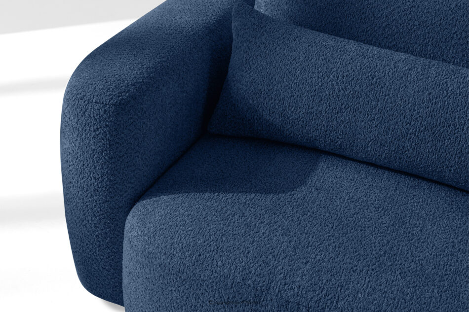 ELOSA Fotel w stylu japońskim w tkaninie boucle granatowy granatowy - zdjęcie 6