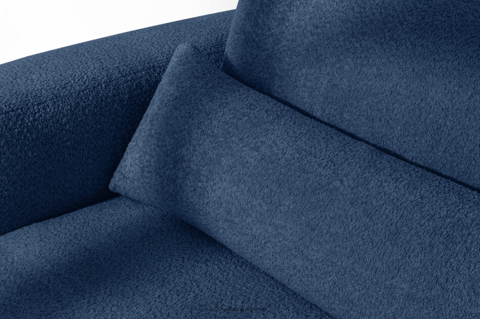 ELOSA Fotel w stylu japońskim w tkaninie boucle granatowy granatowy - zdjęcie 7