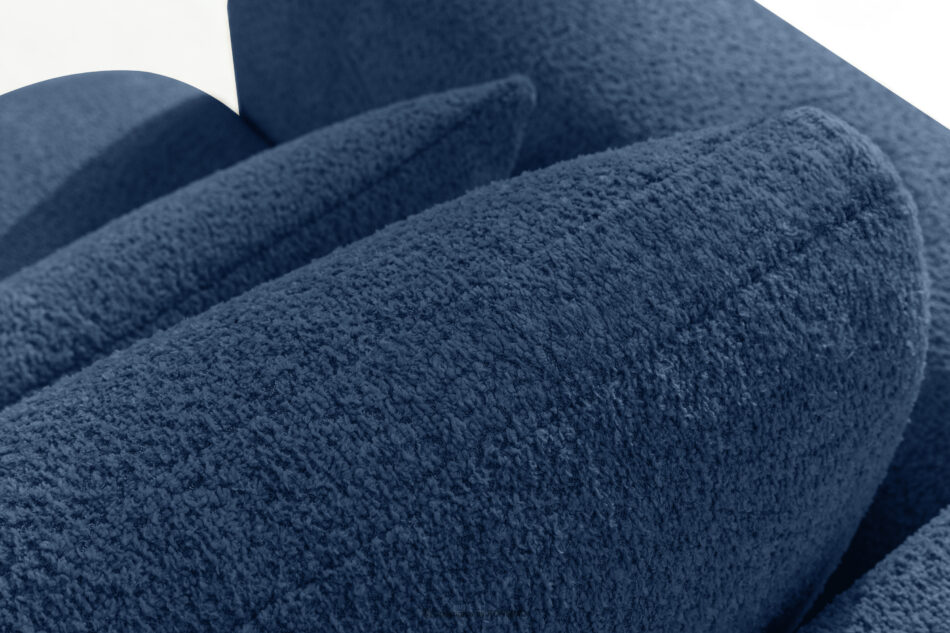 ELOSA Fotel w stylu japońskim w tkaninie boucle granatowy granatowy - zdjęcie 8