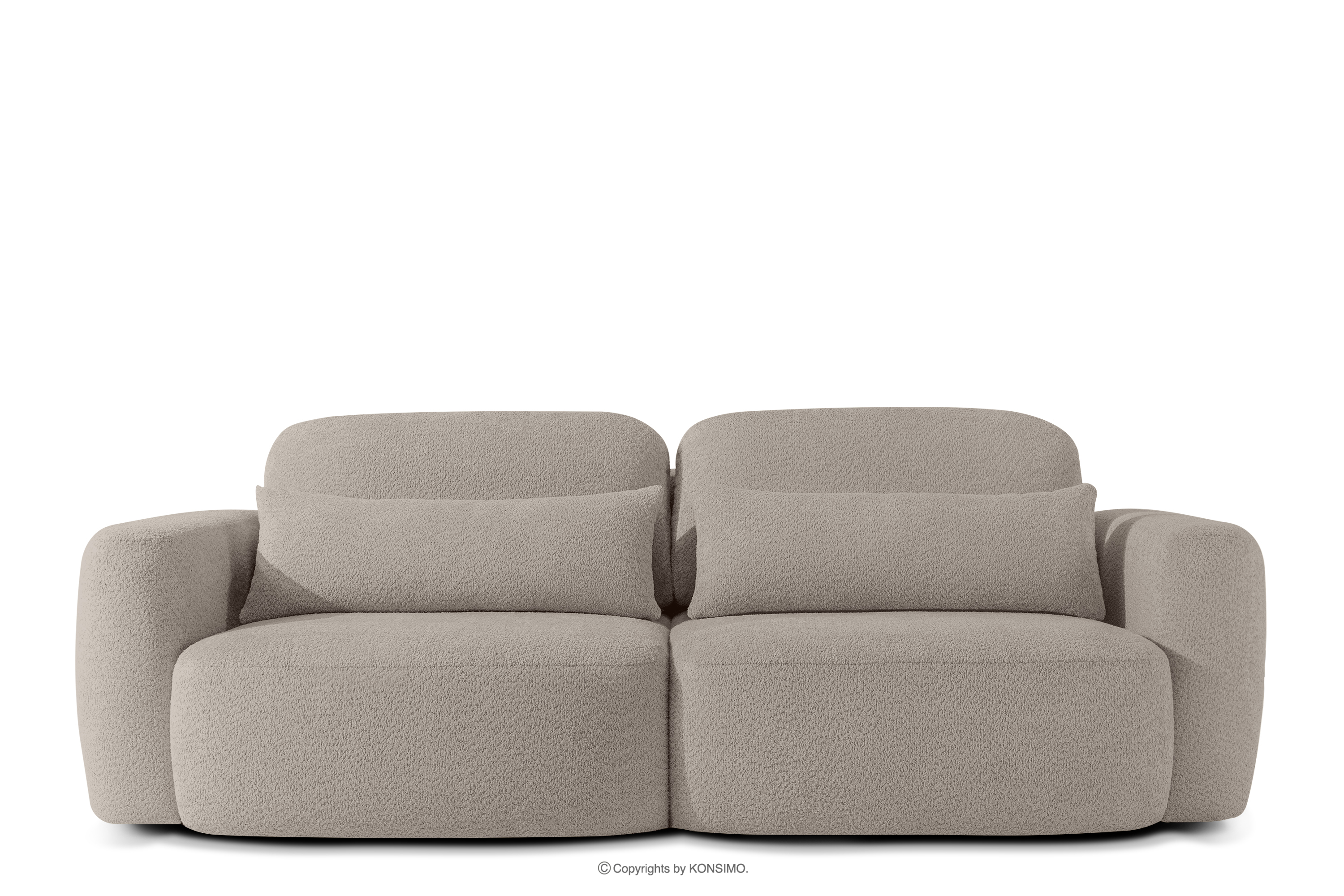 Sofa 3 japandi w tkaninie boucle szary