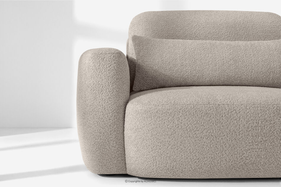 ELOSA Sofa 3 japandi w tkaninie boucle szary szary - zdjęcie 6