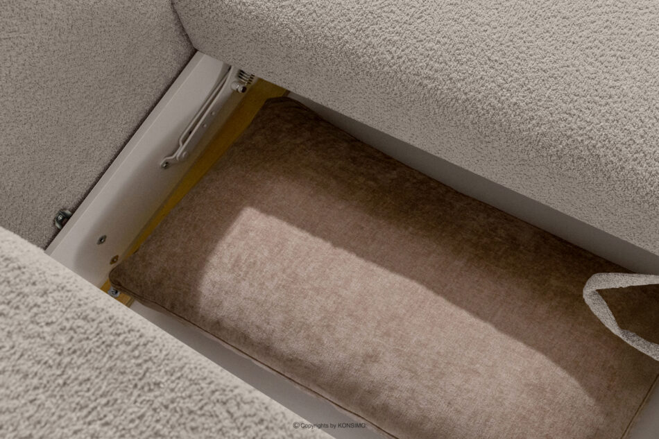 ELOSA Sofa 3 japandi w tkaninie boucle szary szary - zdjęcie 14