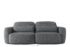 Sofa trzyosobowa w stylu japońskim w tkaninie boucle ciemny szary