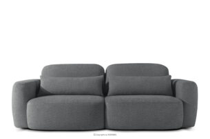ELOSA, https://konsimo.pl/kolekcja/elosa/ Sofa trzyosobowa w stylu japońskim w tkaninie boucle ciemny szary ciemny szary - zdjęcie