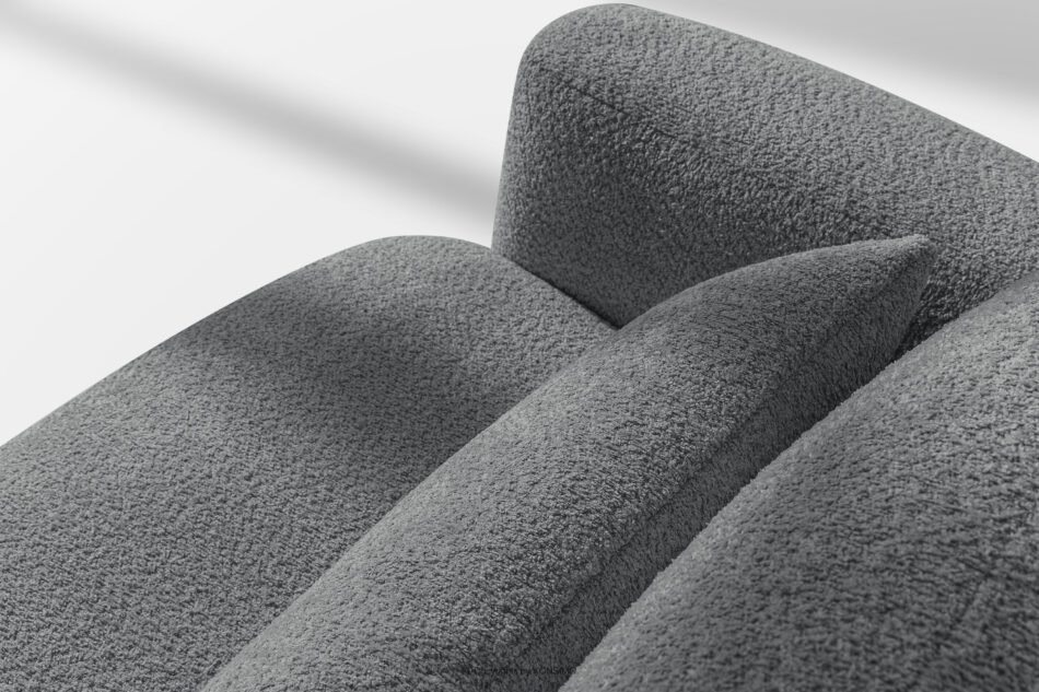 ELOSA Sofa trzyosobowa w stylu japońskim w tkaninie boucle ciemny szary ciemny szary - zdjęcie 11