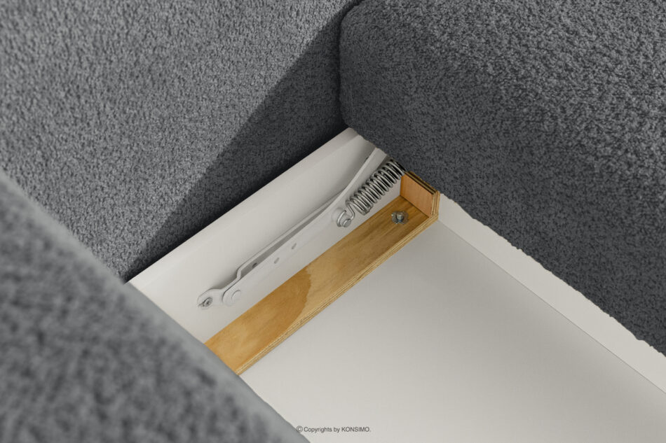 ELOSA Sofa trzyosobowa w stylu japońskim w tkaninie boucle ciemny szary ciemny szary - zdjęcie 13