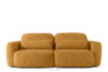 Sofa trzyosobowa w stylu japońskim w tkaninie boucle miodowy