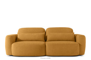 ELOSA, https://konsimo.pl/kolekcja/elosa/ Sofa trzyosobowa w stylu japońskim w tkaninie boucle miodowy miodowy - zdjęcie
