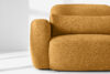 ELOSA Sofa trzyosobowa w stylu japońskim w tkaninie boucle miodowy miodowy - zdjęcie 7