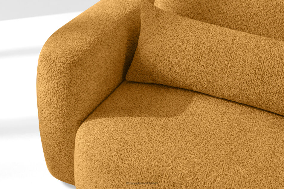 ELOSA Sofa trzyosobowa w stylu japońskim w tkaninie boucle miodowy miodowy - zdjęcie 7