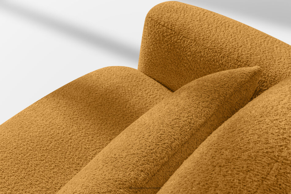 ELOSA Sofa trzyosobowa w stylu japońskim w tkaninie boucle miodowy miodowy - zdjęcie 11