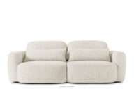 Sofa 3 japandi w tkaninie boucle biały