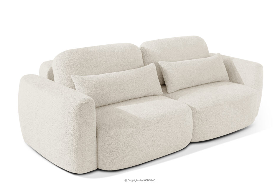 ELOSA Sofa 3 japandi w tkaninie boucle biały biały - zdjęcie 3