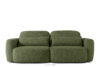 Sofa trzyosobowa w stylu japońskim w tkaninie boucle oliwkowy