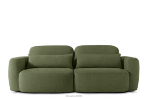 ELOSA, https://konsimo.pl/kolekcja/elosa/ Sofa trzyosobowa w stylu japońskim w tkaninie boucle oliwkowy oliwkowy - zdjęcie