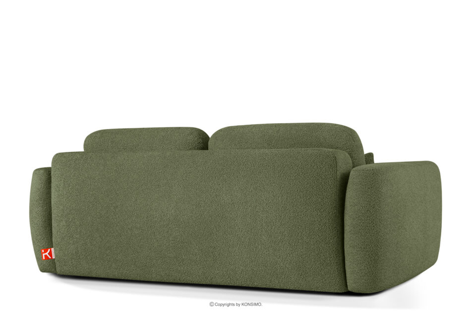 ELOSA Sofa trzyosobowa w stylu japońskim w tkaninie boucle oliwkowy oliwkowy - zdjęcie 5