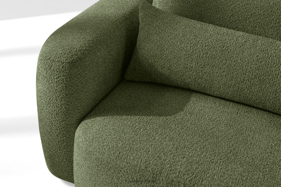 ELOSA Sofa trzyosobowa w stylu japońskim w tkaninie boucle oliwkowy oliwkowy - zdjęcie 7