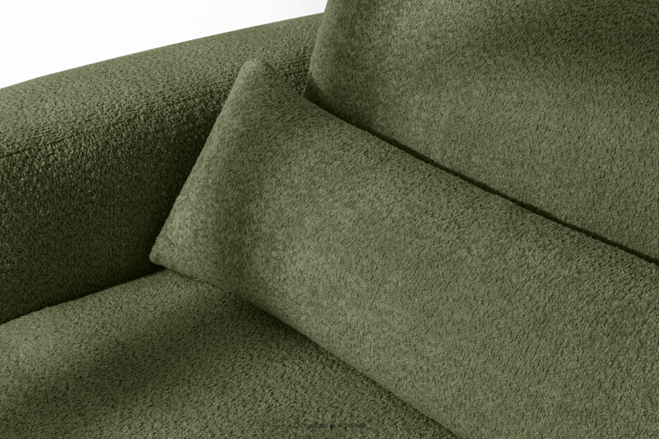 ELOSA Sofa trzyosobowa w stylu japońskim w tkaninie boucle oliwkowy oliwkowy - zdjęcie 8