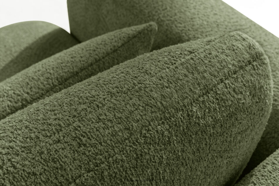 ELOSA Sofa trzyosobowa w stylu japońskim w tkaninie boucle oliwkowy oliwkowy - zdjęcie 9