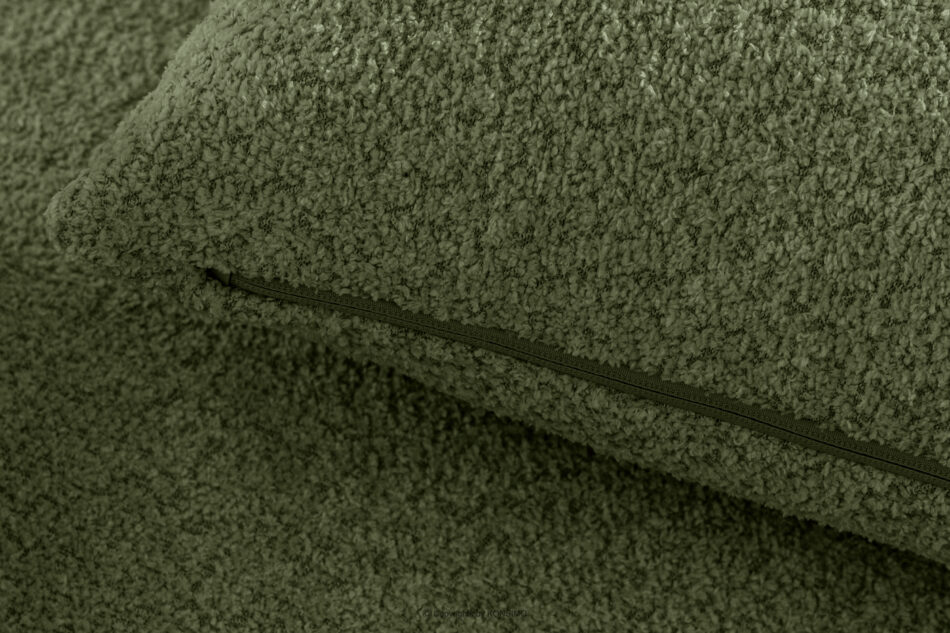 ELOSA Sofa trzyosobowa w stylu japońskim w tkaninie boucle oliwkowy oliwkowy - zdjęcie 10