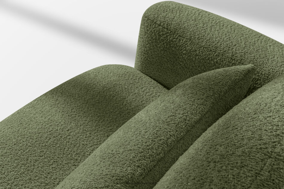ELOSA Sofa trzyosobowa w stylu japońskim w tkaninie boucle oliwkowy oliwkowy - zdjęcie 11