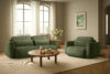 ELOSA Sofa trzyosobowa w stylu japońskim w tkaninie boucle oliwkowy oliwkowy - zdjęcie 22