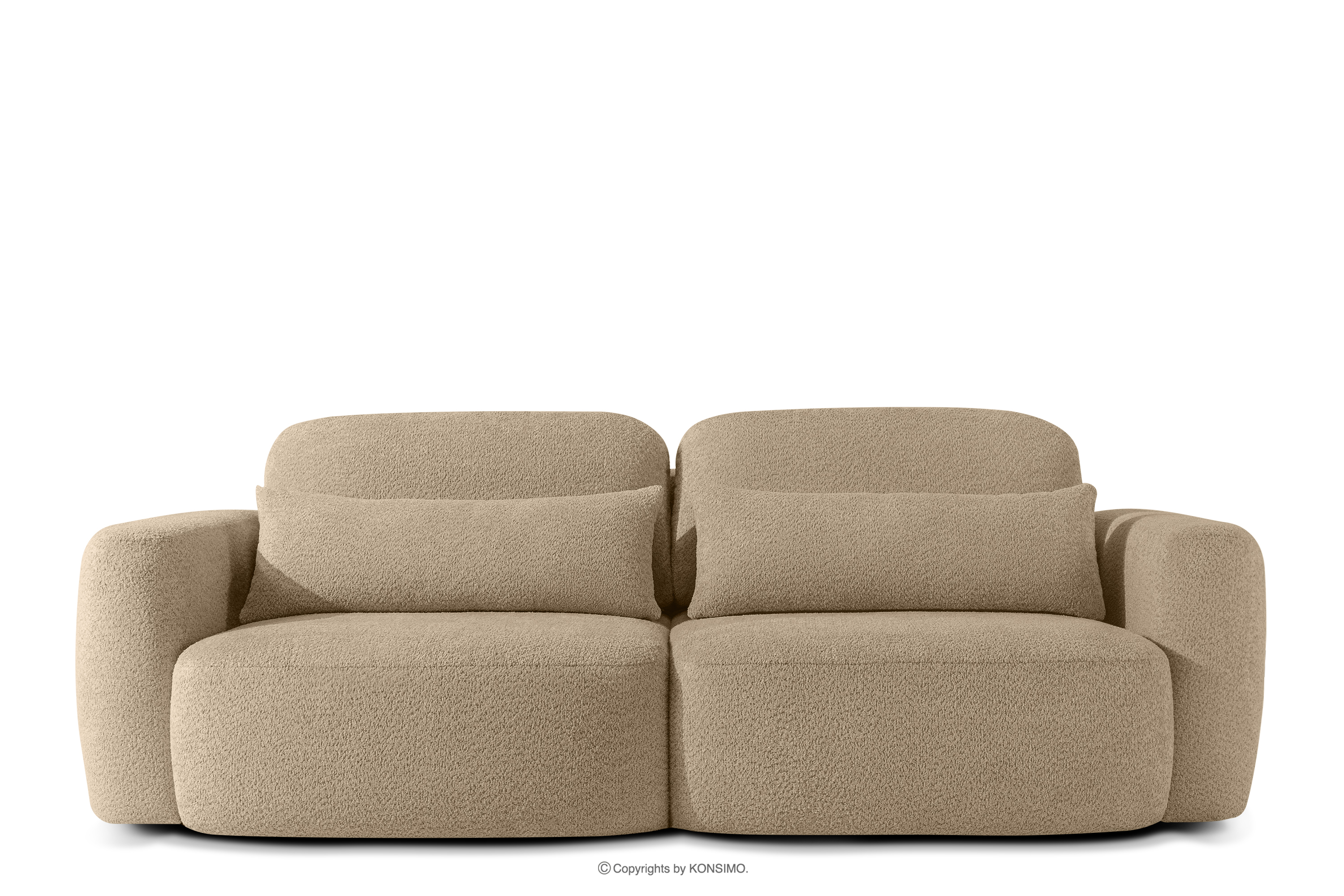Sofa 3 japandi w tkaninie boucle beżowy