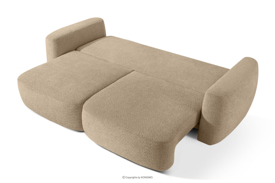 ELOSA Sofa 3 japandi w tkaninie boucle beżowy beżowy - zdjęcie 4