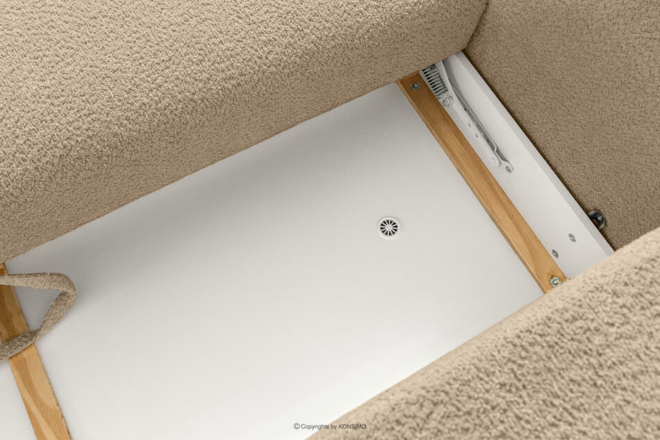 ELOSA Sofa 3 japandi w tkaninie boucle beżowy beżowy - zdjęcie 12