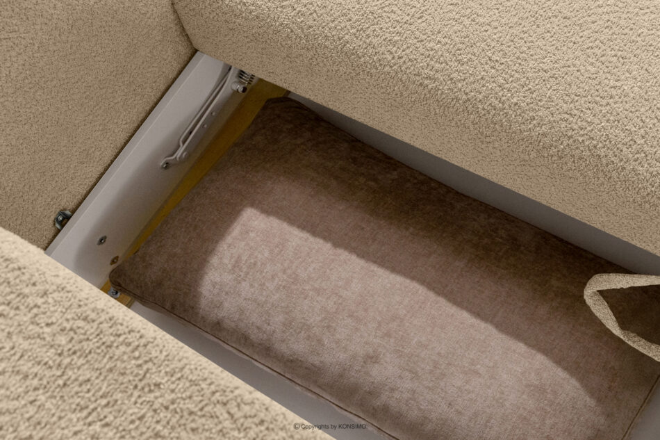 ELOSA Sofa 3 japandi w tkaninie boucle beżowy beżowy - zdjęcie 14