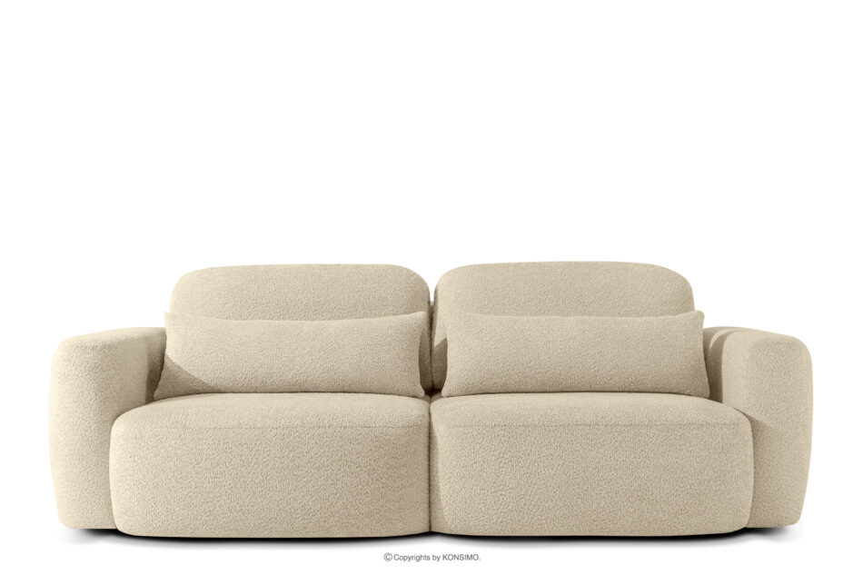 ELOSA Sofa 3 japandi w tkaninie boucle jasny beżowy jasny beżowy - zdjęcie 0