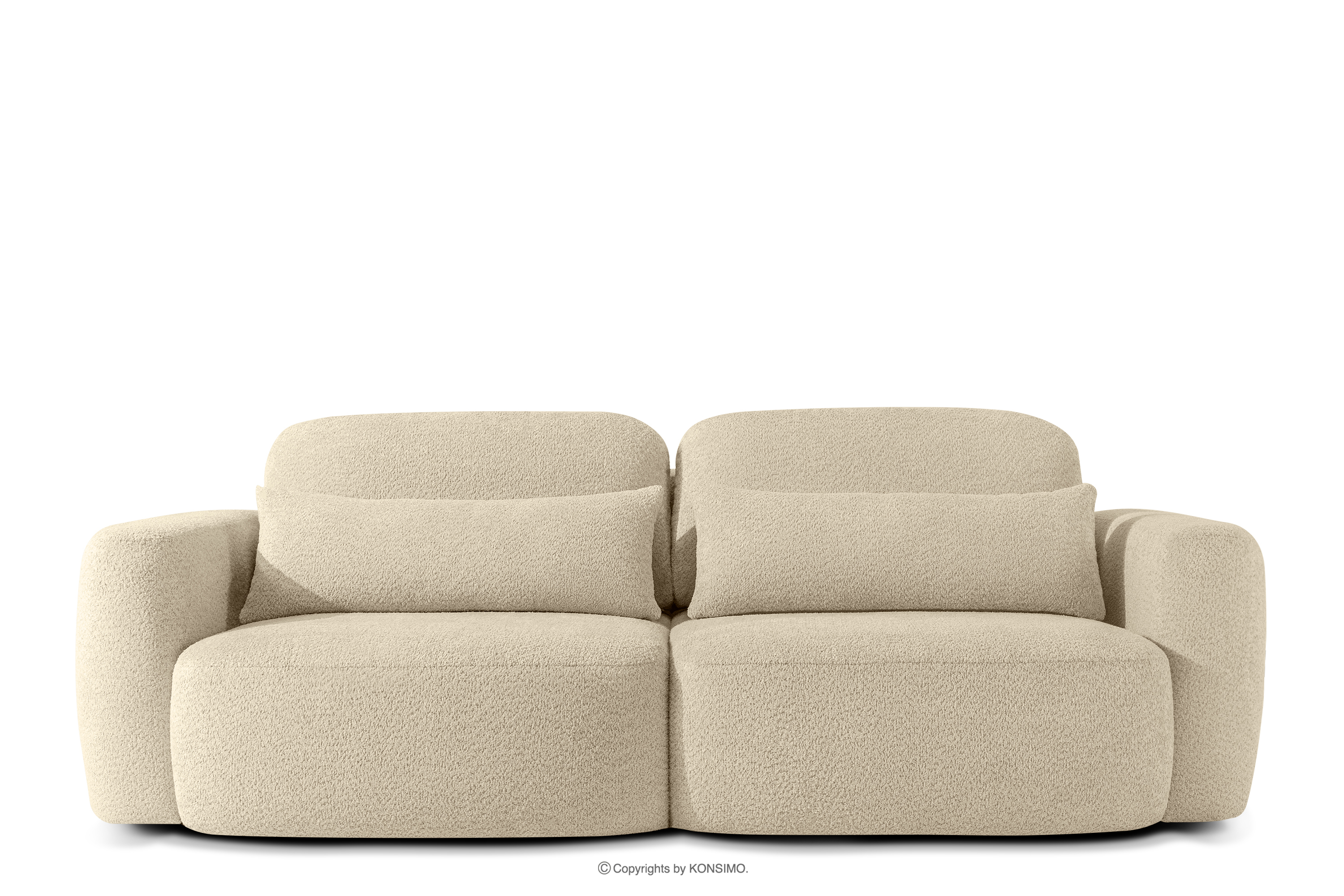 Sofa 3 japandi w tkaninie boucle jasny beżowy