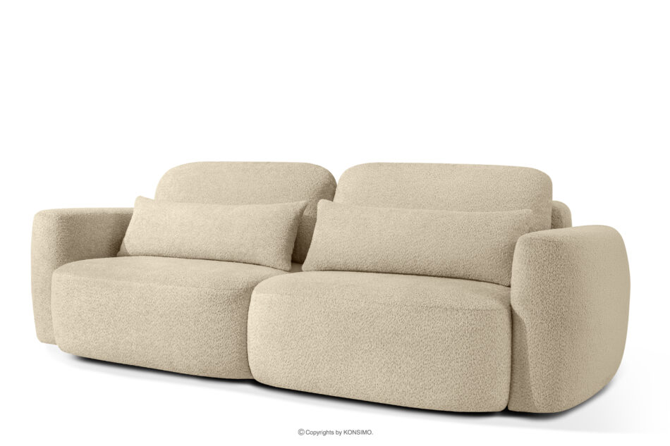 ELOSA Sofa 3 japandi w tkaninie boucle jasny beżowy jasny beżowy - zdjęcie 2