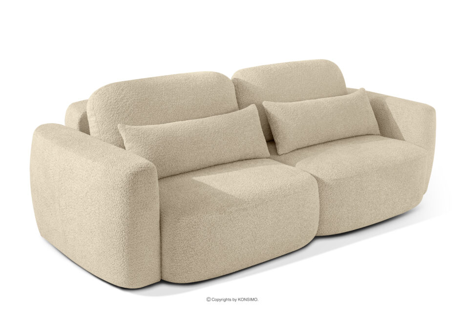 ELOSA Sofa 3 japandi w tkaninie boucle jasny beżowy jasny beżowy - zdjęcie 3