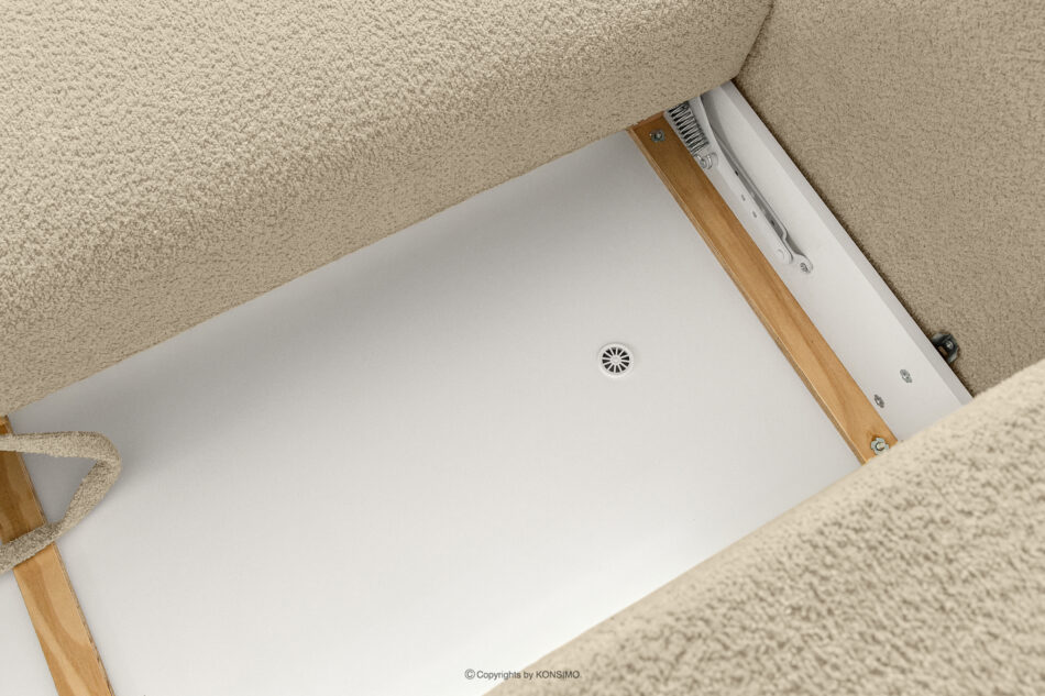 ELOSA Sofa 3 japandi w tkaninie boucle jasny beżowy jasny beżowy - zdjęcie 12